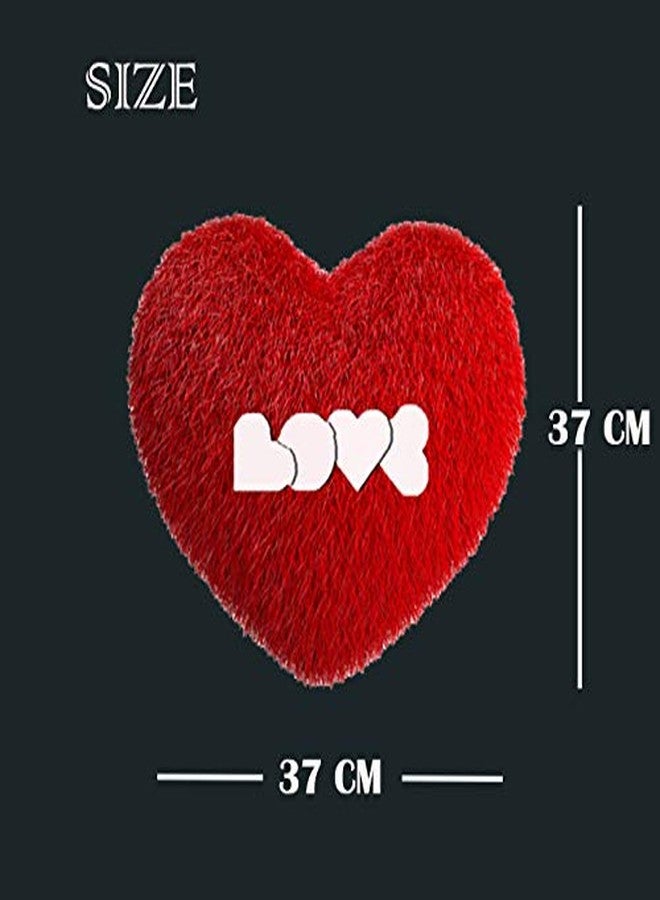 PICKKART Love Heart Shape Soft Pillows Combo for Gift to Girls/Boys/Girlfriend- Beautiful Love Gift Item (Beige+RED) - Image 4